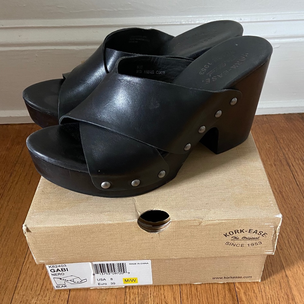 KORK-EASE GABI AVANA, BLACK, 8, LEATHER